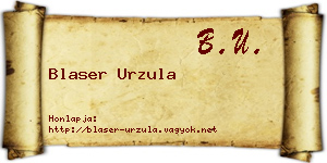 Blaser Urzula névjegykártya
